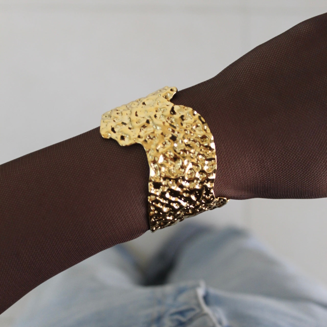 Sculpted Gold Cuff Bangle