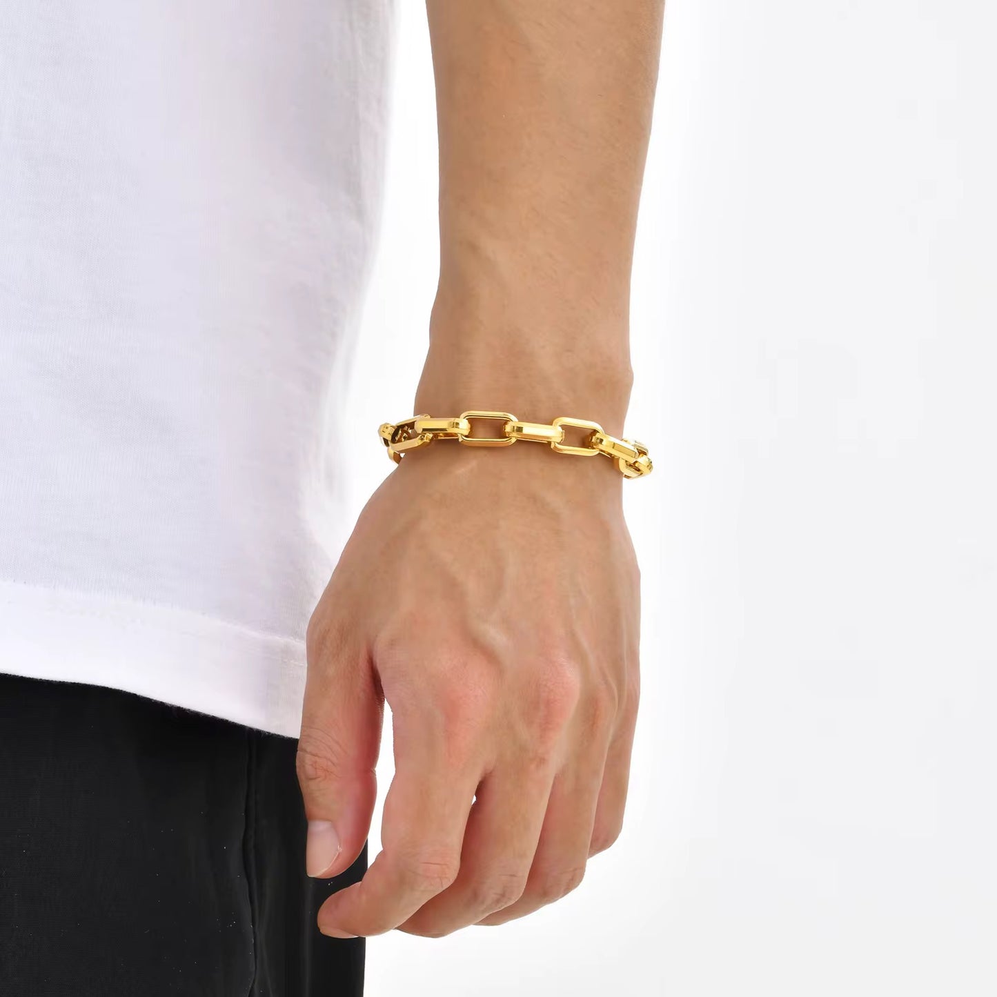 Gold Paperclip Bracelet - Men