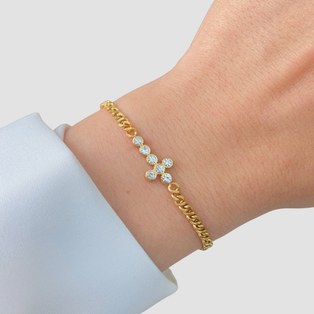 Crystal Cross Bracelet