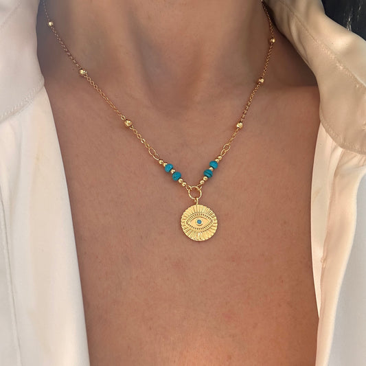Turquoise Eye Pendant Necklace