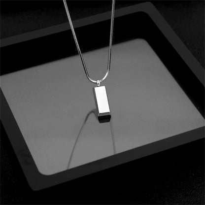 Minimalist Silver Pendant Necklace - Men