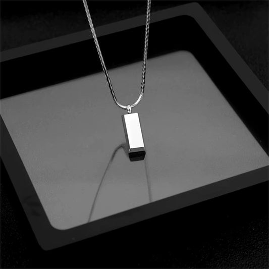 Minimalist Silver Pendant Necklace - Men