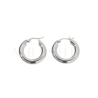 Bubbly Hoop Earrings -Silver-