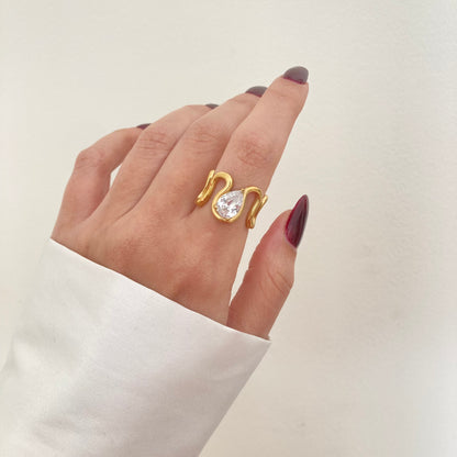 Pear Wave Ring