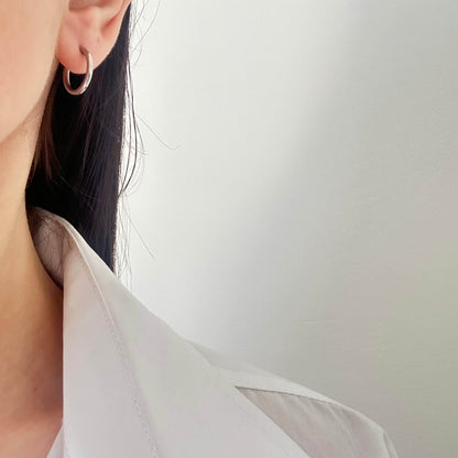 Simple small hoops -Silver-