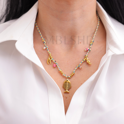 Fish Charms Rope Necklace