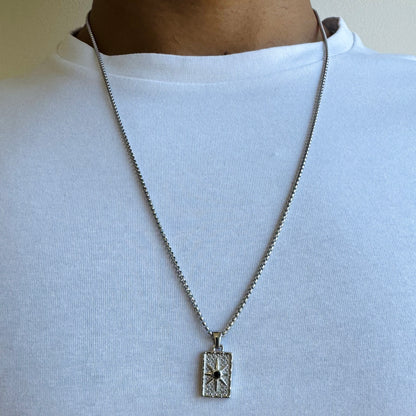 Silver Star Pendant Necklace - Men