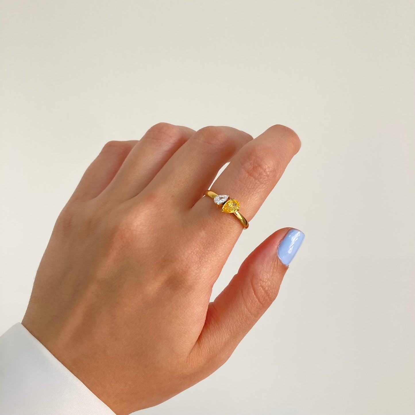 Double Stone Yellow Ring