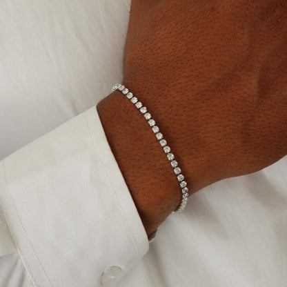 Silver Tennis Bracelet- Men