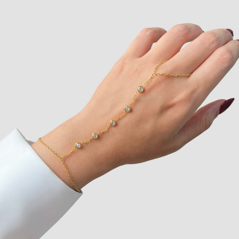 5 White Zircon Handchain