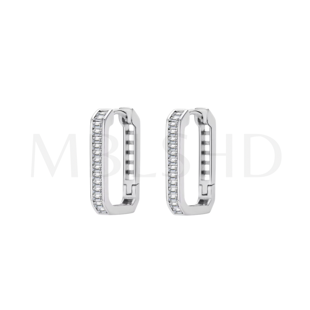 Rectangle Zircons Hoops
