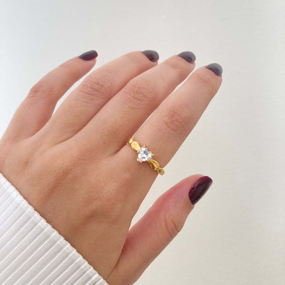 Heart Zircon Ring