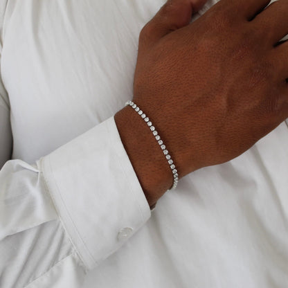 Silver Tennis Bracelet- Men