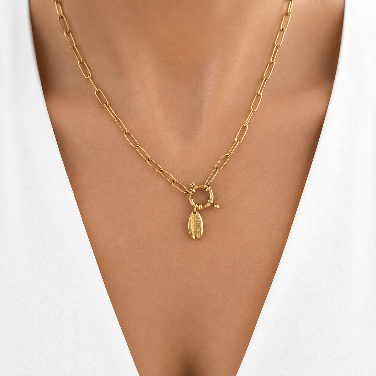 Shell Paperclip Necklace