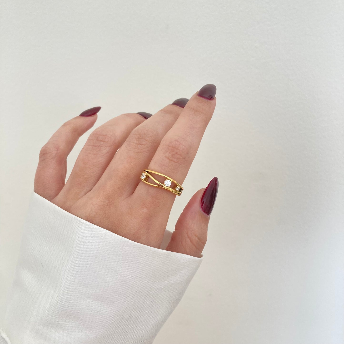 Three Layer Zircon Ring