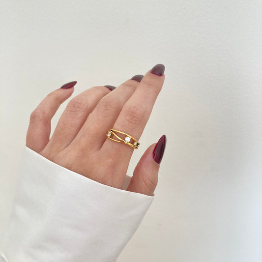 Three Layer Zircon Ring