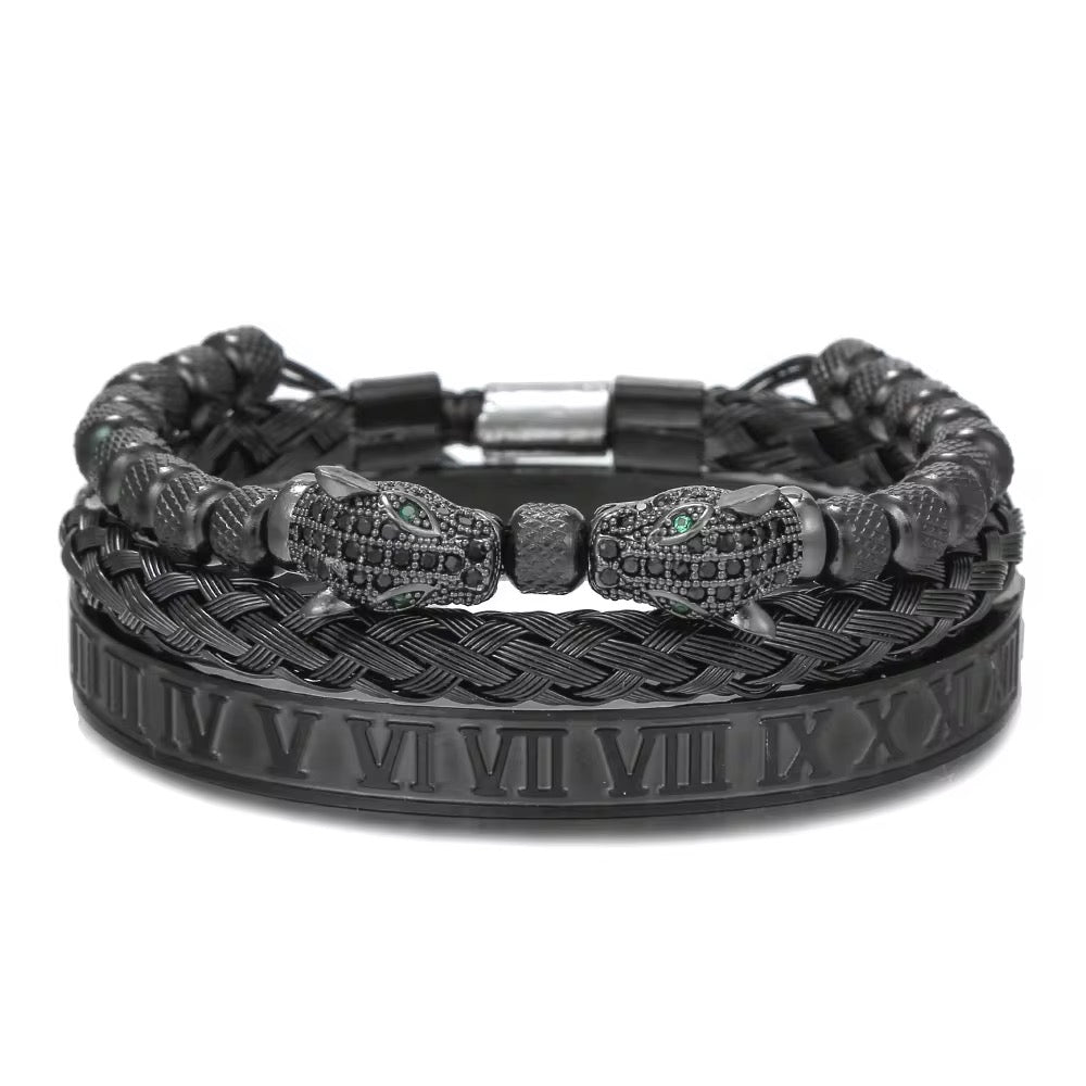 Leopard Set Black Bracelets- Men