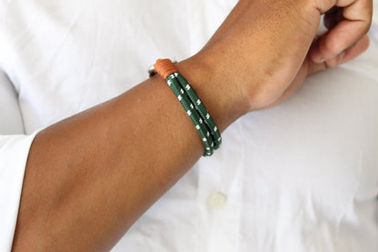 Green And Orange Bracelet- Men