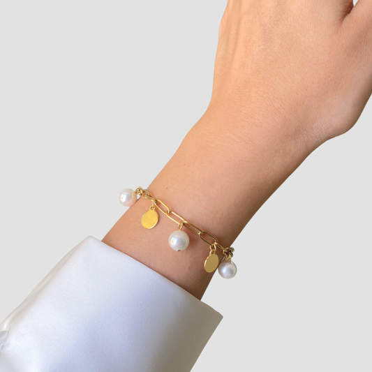 Pearl & Paperclip Bracelet