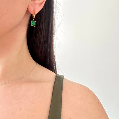 Green Drop Earrings