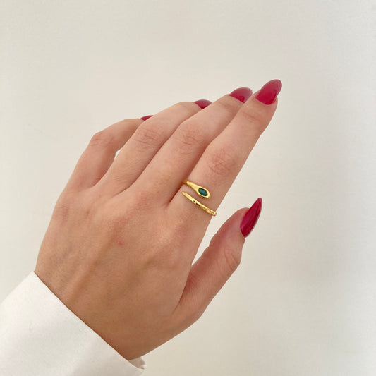 Green Snake Ring
