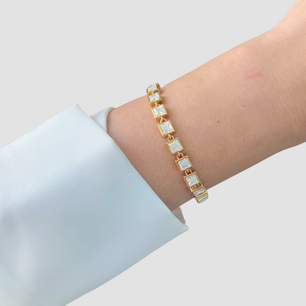 Royal Square Tennis Bracelet
