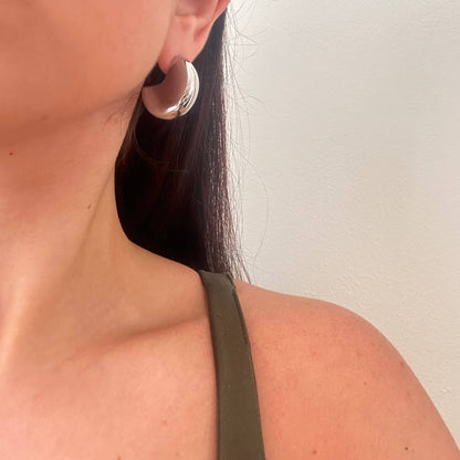 Bubbly Pacman Earrings -Silver-