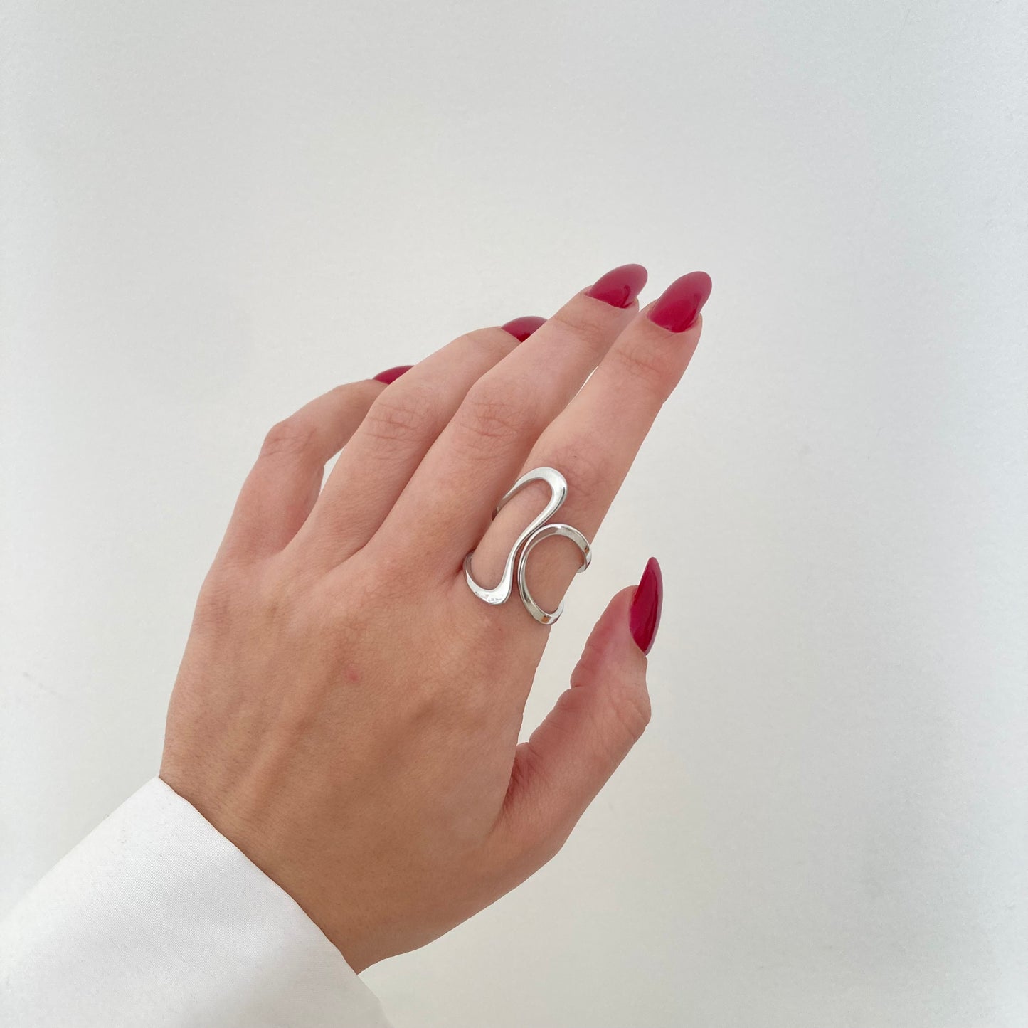 Irregular Hollow Silver Ring