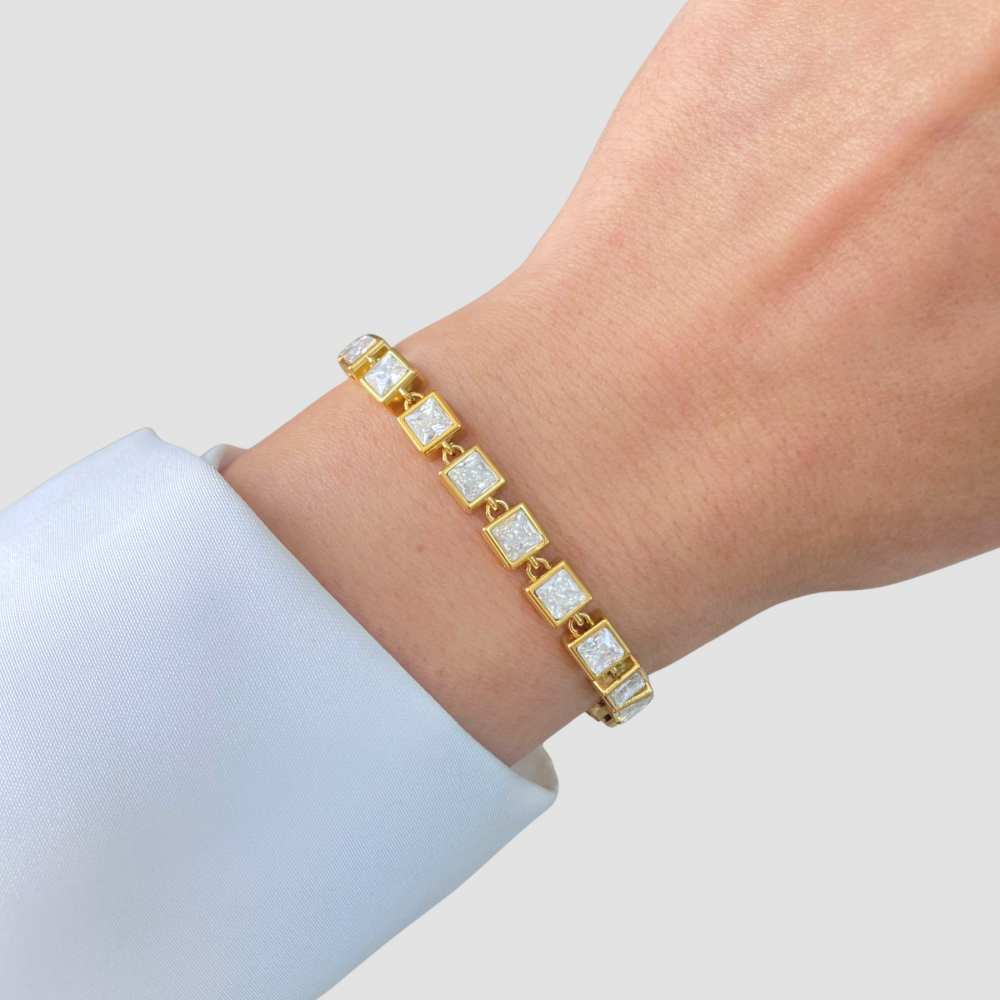 Royal Square Tennis Bracelet