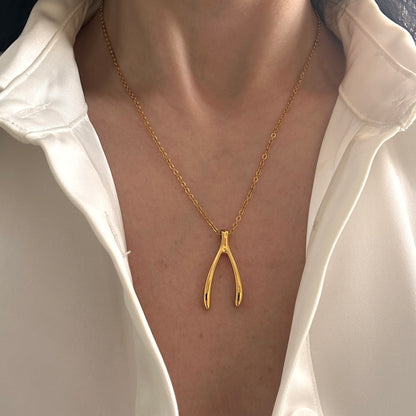 Wishbone Pendant Necklace