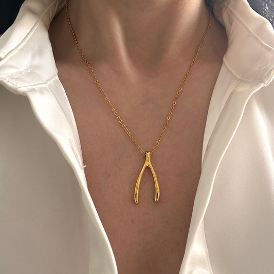 Wishbone Pendant Necklace