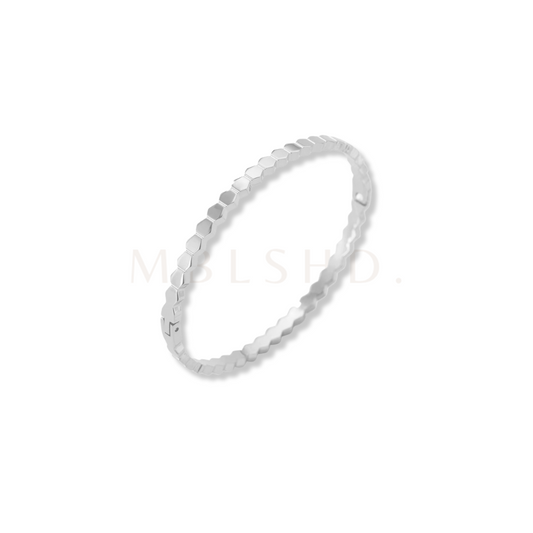 Hexagon Bangle -Silver-