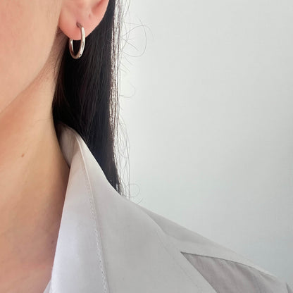 Simple small hoops -Silver-