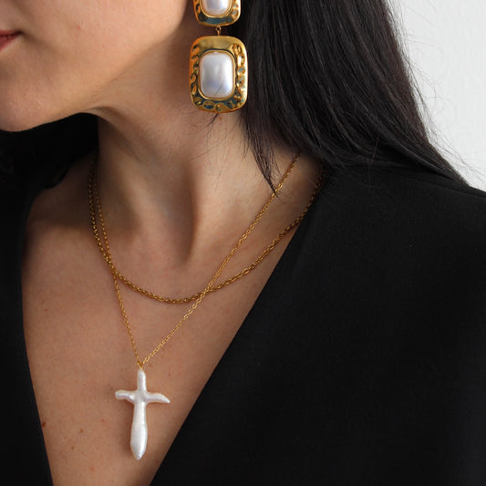 Divine Cross Layered Necklace