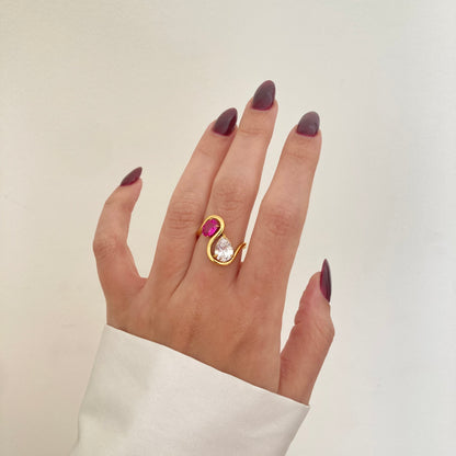 Statement Pink & White Ring