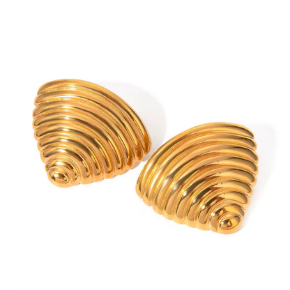 Ribbed Triangle Earrings
