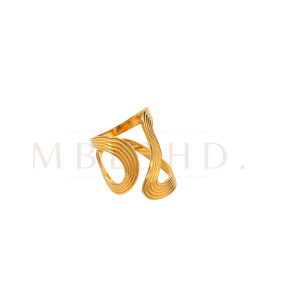 Irregular Ribbed Gold Ring