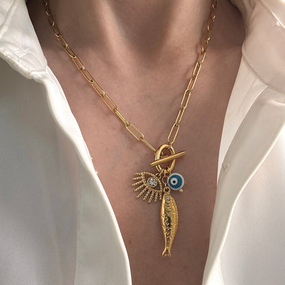 Blue Aura Charm Necklace