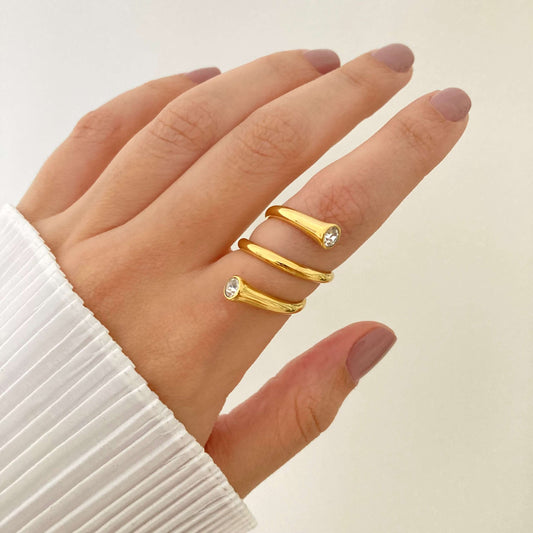 Spiral Zircon Ring