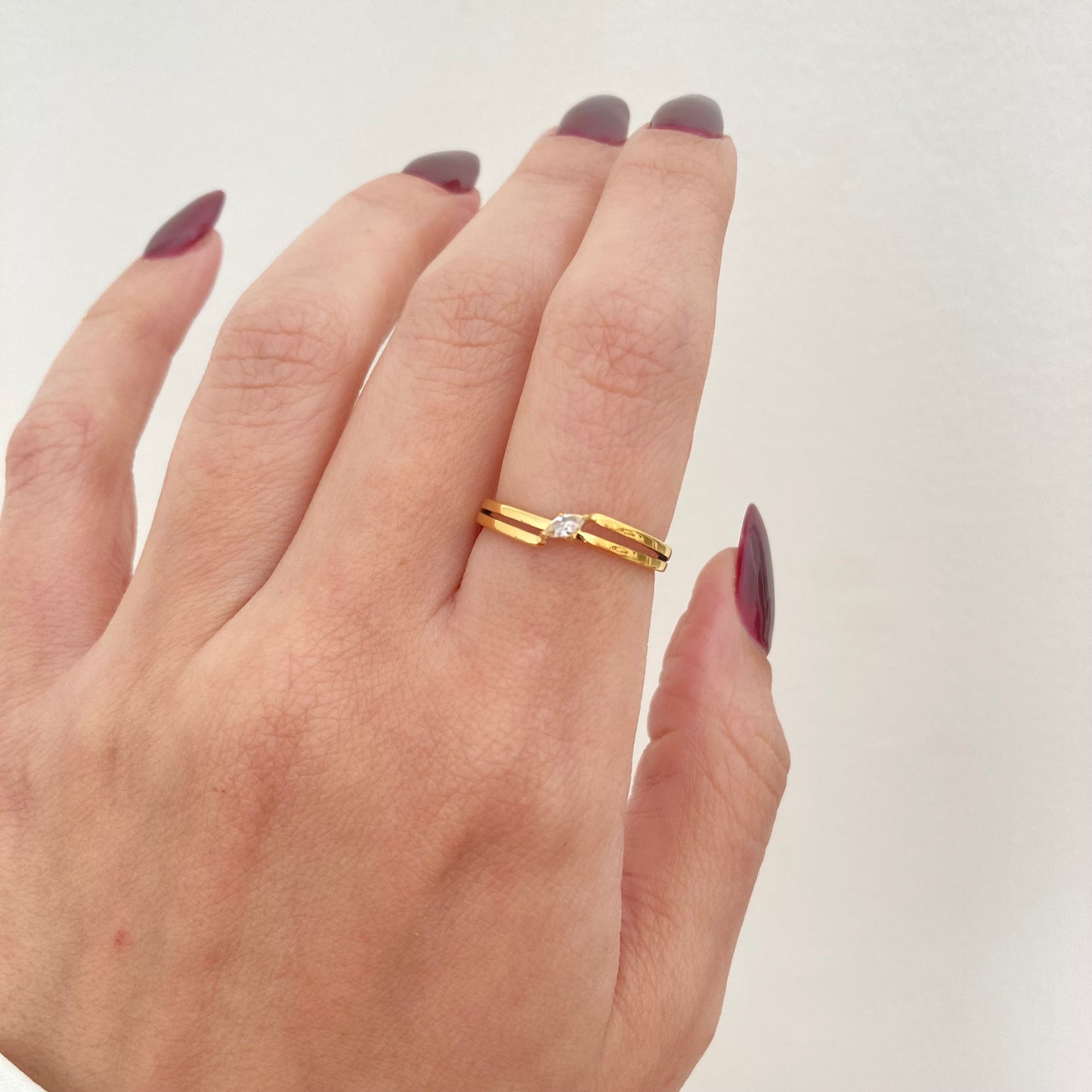 Marquise Double Layer Ring