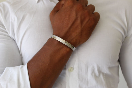 Statement Silver Bangle - Men