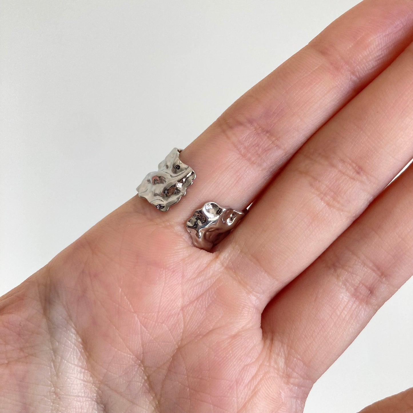 Hammered Open Silver Ring