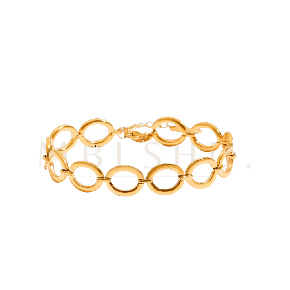 Paperclip Oval Bracelet Gold