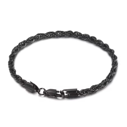 Thick Twist Black Bracelet - Men