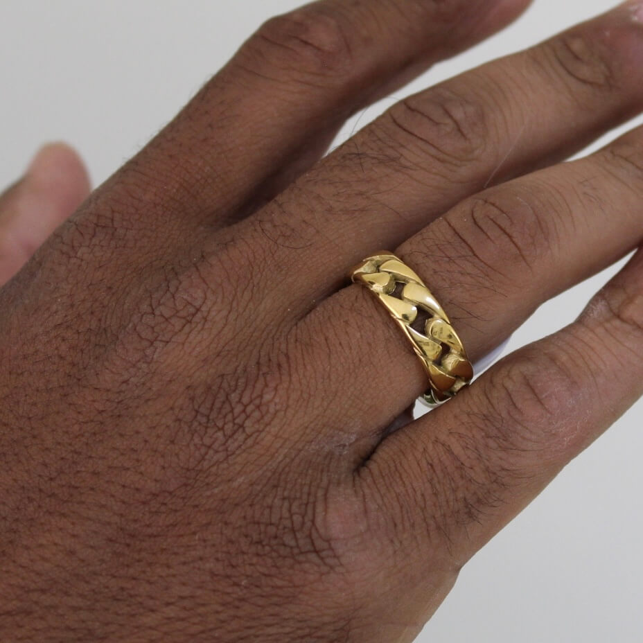 Pressed Chain Ring Gold - Men