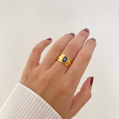 Black Stone Statement Ring