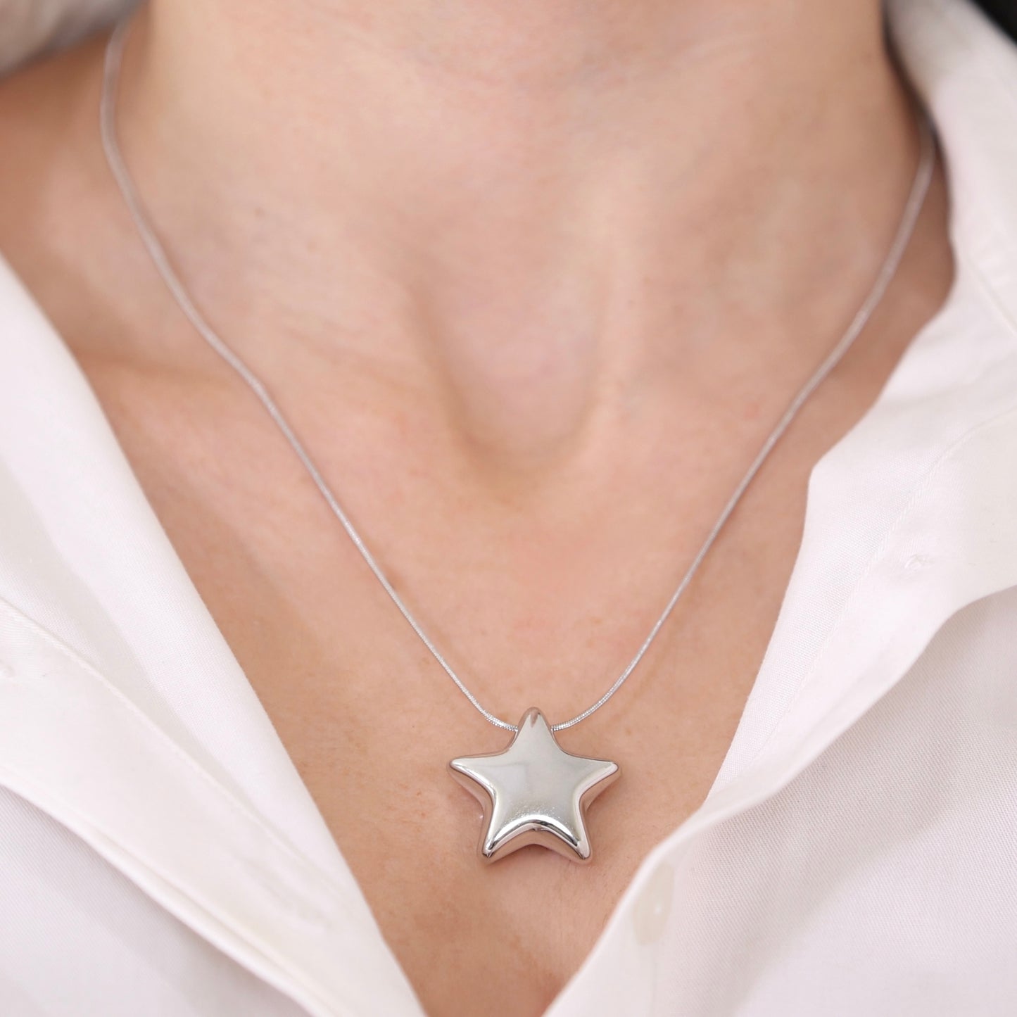 Bubbly Star Necklace Silver