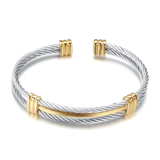 Gold On Silver Bangle - Men