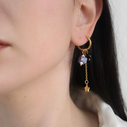 Gemstone  Star Drop Earrings
