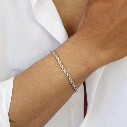 Twist Silver Bracelet - Men